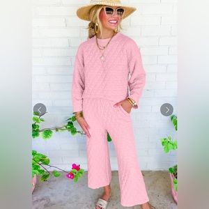 Pink quilted 2-piece set